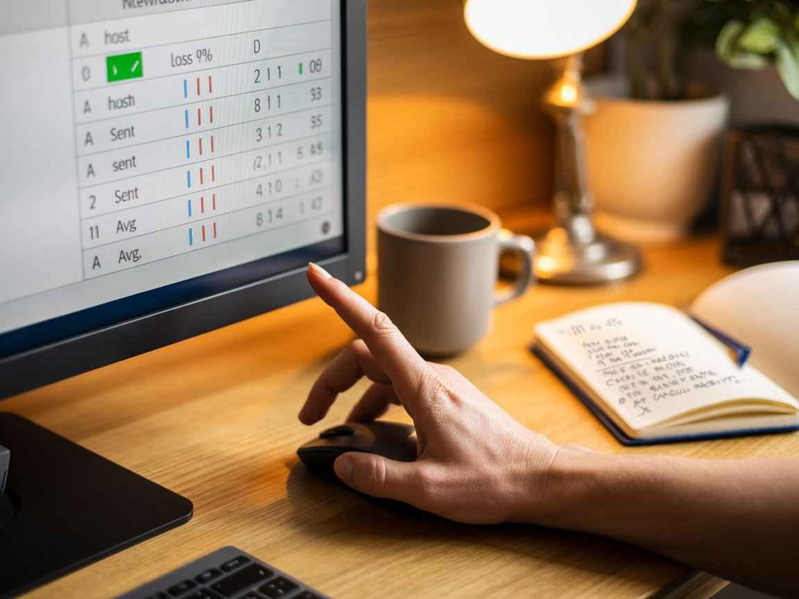 Проверка качества интернет-канала в реальном времени по сетевым метрикам: латентность, jitter, потери пакетов — визуализация.