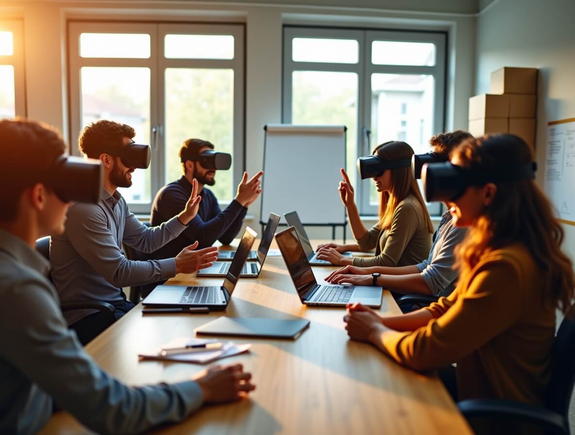 VR для проведения виртуальных туров по производству, совещаний или обучения сотрудников в смоделированной среде