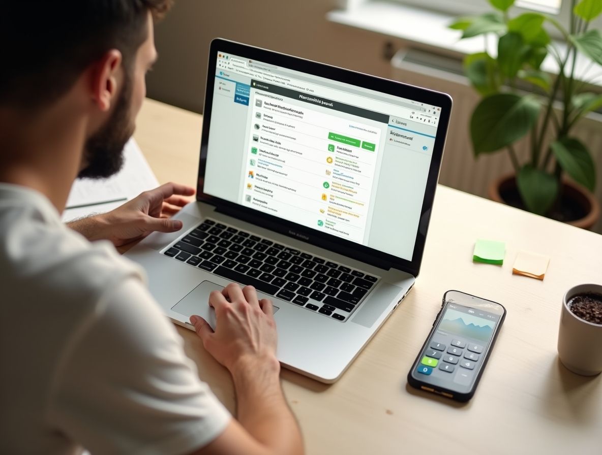 Маркетолог рассчитывает стоимость email-рассылки на ноутбуке: на экране — калькулятор с количеством подписчиков, тарифами сервисов и графиком ROI — символ прозрачной и экономичной email-маркетинговой стратегии.