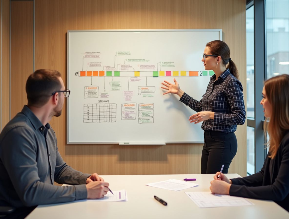 Планирование визуализировано через структуру, цели, сроки, обратную связь