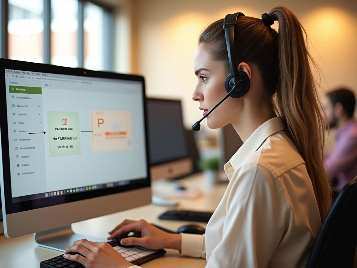 Сотрудник колл-центра забирает припаркованный вызов из ячейки, чтобы соединиться с абонентом и начать разговор